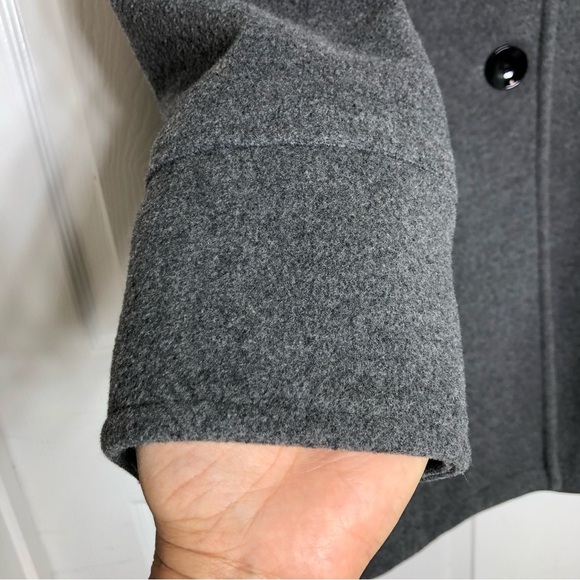 CROFT & BARROW Gray Wool Blend Classic Mid Length Button Up Pea Coat L - Picture 5 of 11